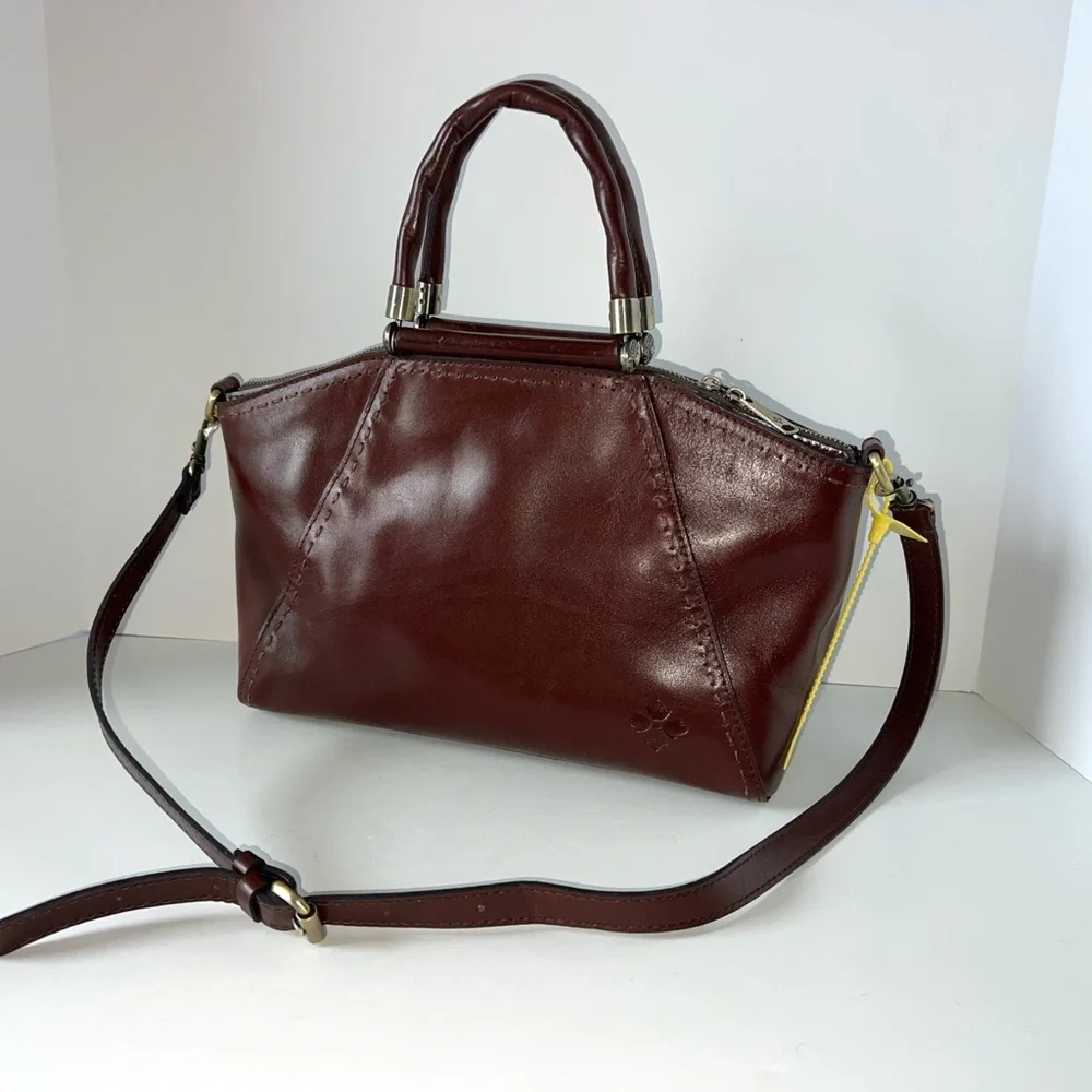 Patricia‎ Nash Leather Holland Top Handle Satchel Redish Brown Crossbody